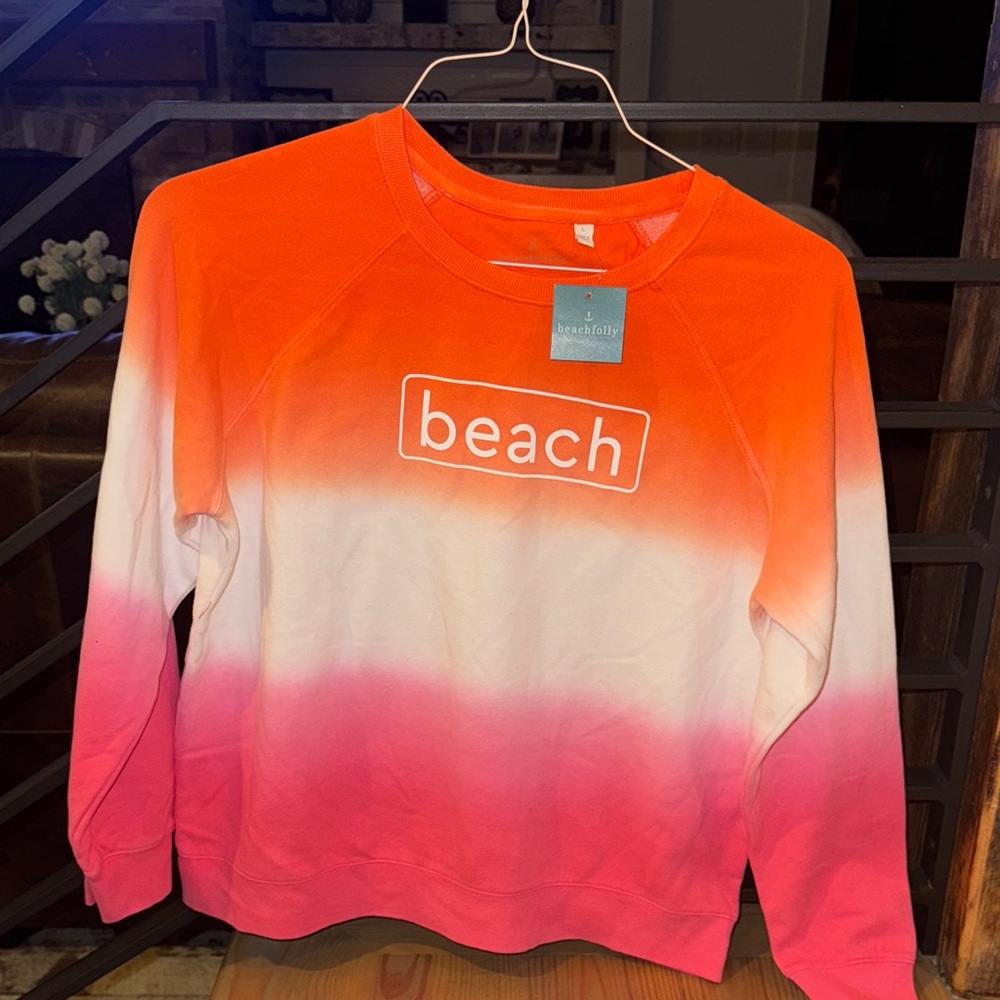 Ombre Sweatshirt - Orange and Pink